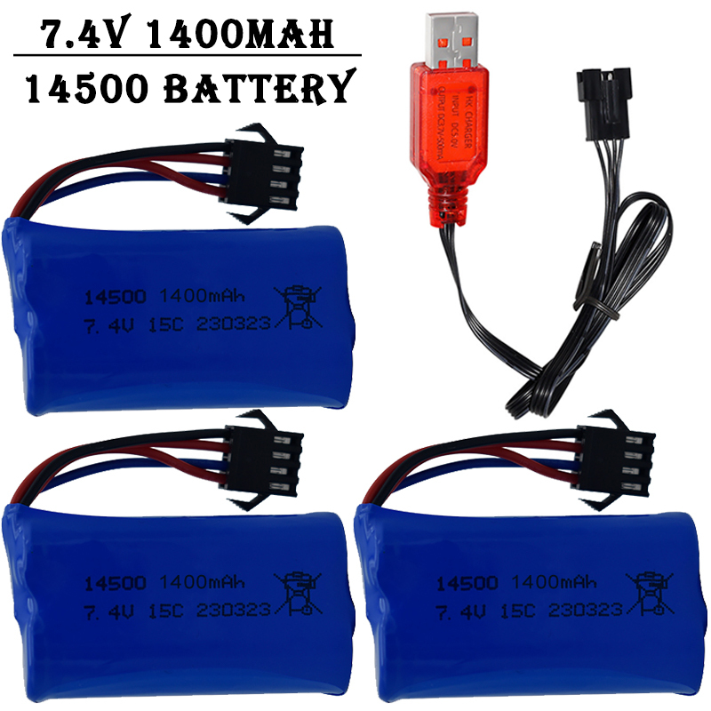 Rc Hobby Truck - 7.4V 1400mAh 14500 Lityum İyon Pil/SM4P