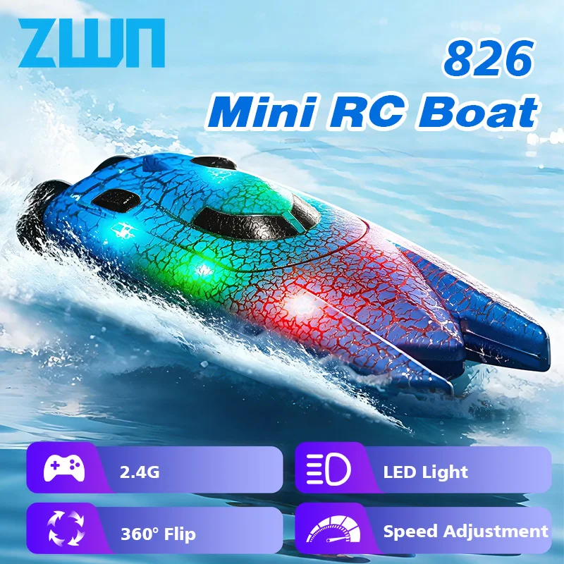 Rc Hobby Grade Boat - 2.4G Mini RC Tekne Işıklı Yüksek