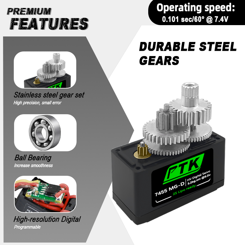 PTK 7455MG-D servo 12g Dijital - Rc Hobby Shops incelemesi ve fiyatı