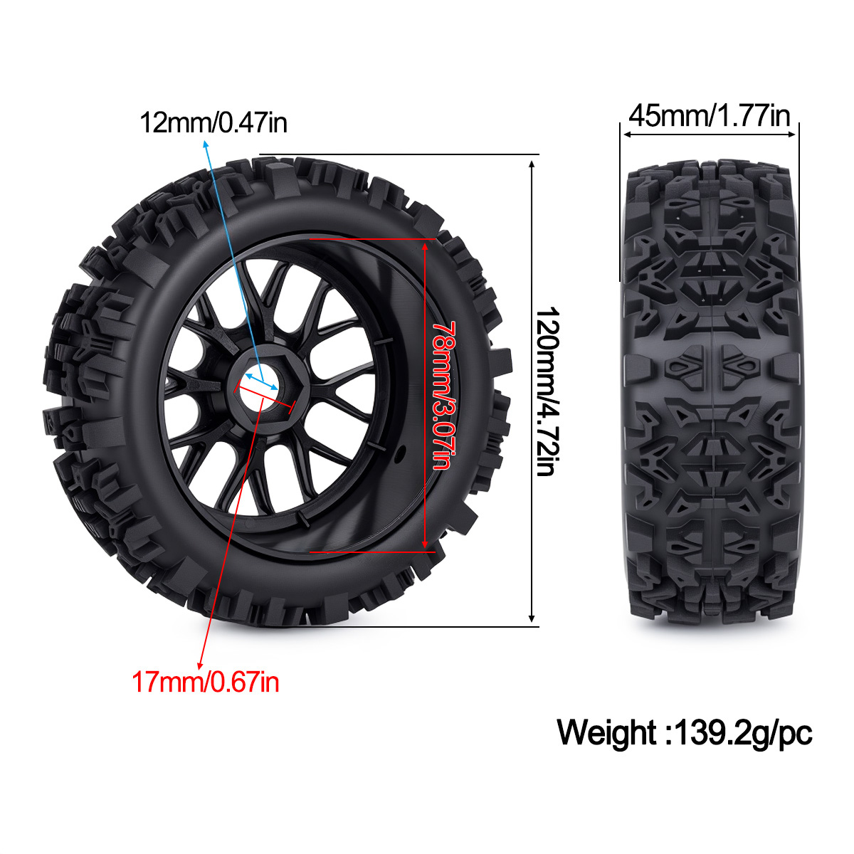 120MM Off-Road RC Lastikleri 1 - Rc Hobby Dump Truck incelemesi ve fiyatı